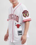 Men PRO STANDARD Chicago Bulls Logo Mesh Button Up T-Shirt