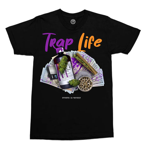 Men STREETZ IZ WATCHIN Trap Life T-Shirt