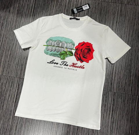 Men STREETZ IZ WATCHIN Hustle Rose T-Shirt