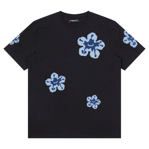 Men ROKU STUDIO Denim Patch Tear T-Shirt