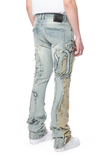 Men SMOKE RISE Tapestry Panel Monogram Stacked Jeans