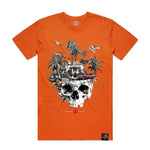 Men HASTA MUERTE Mansion Skull T-Shirt