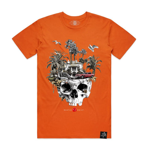 Men HASTA MUERTE Mansion Skull T-Shirt