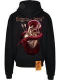 Men FORGOTTEN FACES Cross My Heart Red Snake Hoodie