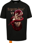 Men FORGOTTEN FACES Cross My Heart Red Snake T-Shirt