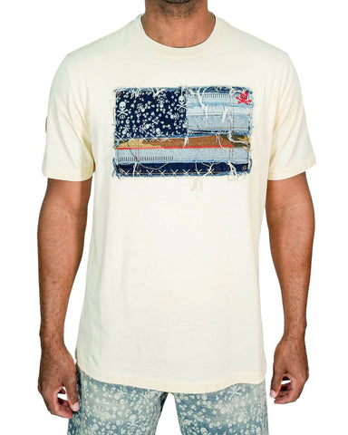 Men SMUGGLERS MOON Nation of Contraband Flag Patch T-Shirt