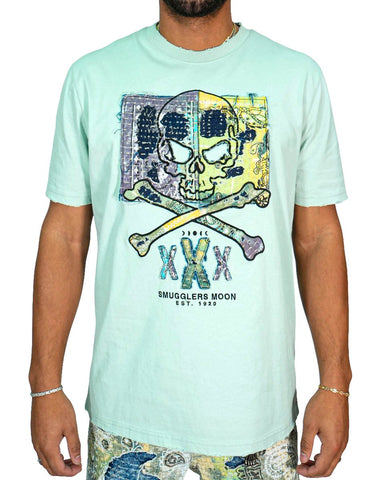 Men SMUGGLERS MOON Rebel Bones Patch T-Shirt