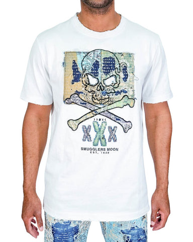 Men SMUGGLERS MOON Rebel Bones Patch T-Shirt
