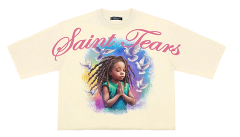 Men ROKU STUDIO Saint Tears Drop Shoulder Cropped T-Shirt