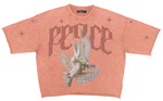 Men ROKU STUDIO Enzyme Washed Peace Cropped T-Shirt