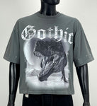 Men FIFTH LOOP Gothic Heavy Weight Cropped T-Shirt