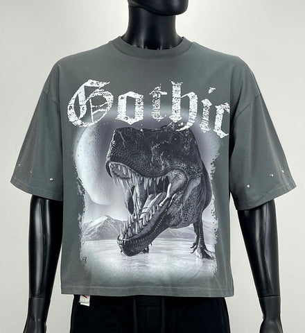 Men FIFTH LOOP Gothic Heavy Weight Cropped T-Shirt