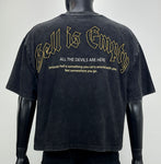 Men FIFTH LOOP Hell Is Empty Heavy Weight Cropped T-Shirt