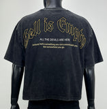 Men FIFTH LOOP Hell Is Empty Heavy Weight Cropped T-Shirt