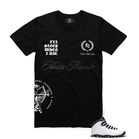 Men HASTA MUERTE Rhinestones Fake Love T-Shirt