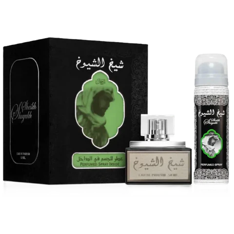 Men LATTAFA Sheikh Al Shuyukh Black Gift Set 1.7 FL OZ