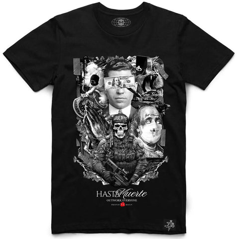 Men HASTA MUERTE Soldier Collage T-Shirt
