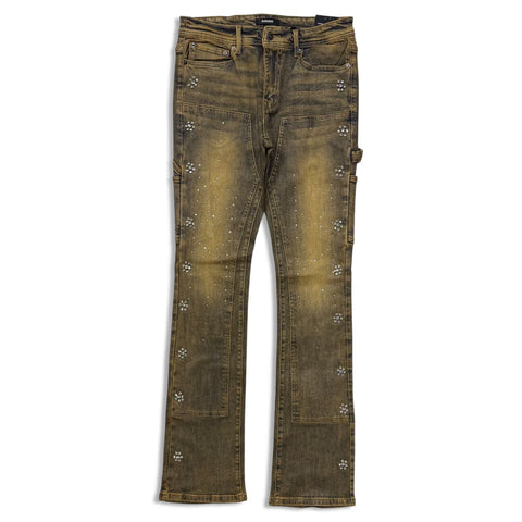 Men KINDRED Waxed Rhinestone Stacked Jeans
