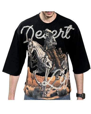 Men KINDRED Desert Life Oversize Crop T-Shirt