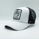 Men GOLD STAR White Tiger Trucker Hat