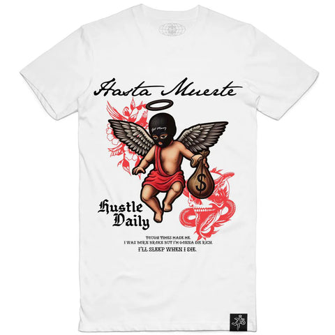 Men HASTA MUERTE Red Shaded MM Tattoo T-Shirt