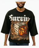 Men KINDRED Survive Oversize Crop T-Shirt