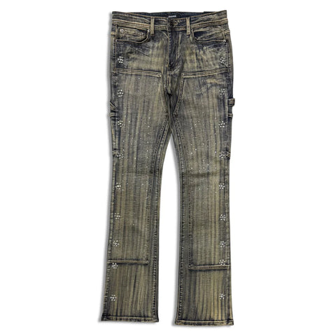 Men KINDRED Waxed Rhinestone Stacked Jeans