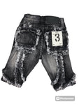 Little Kids FWRD Wavy Patchwork Denim Shorts