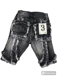 Little Kids FWRD Wavy Patchwork Denim Shorts