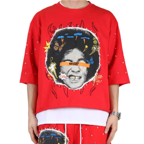 Men KLEEP Simon Jersey 3/4 Sleeve Crop Top Shirt