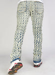 Men WAIMEA  Frayed Checkered Stacked Jean