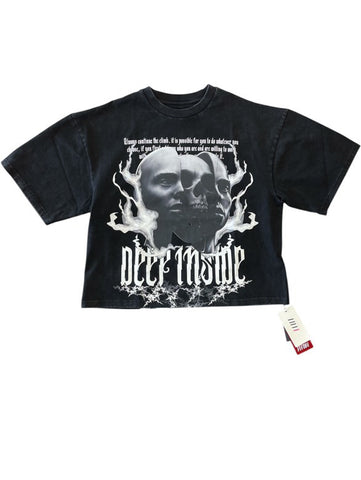 Men FIFTH LOOP 'Deep Inside' Heavy Weight Cropped T-Shirt