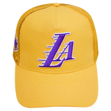 Men PRO STANDARD Los Angeles Lakers Classic Pinch Trucker Hat