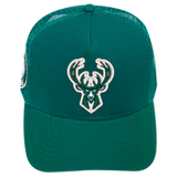 Men PRO STANDARD Milwaukee Bucks Classic Pinch Trucker Hat