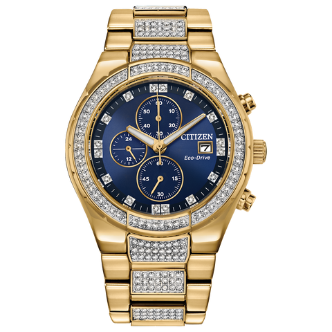 Men CITIZEN Crystal Eco-Drive Watch