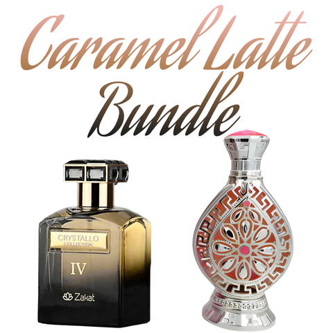 Caramel Latte In The Fall Bundle | Crystallo Collection IV By Zakat Eau De Parfum Unisex | Itr Al Hareer By Zakat Pure Concentrated Oil Women