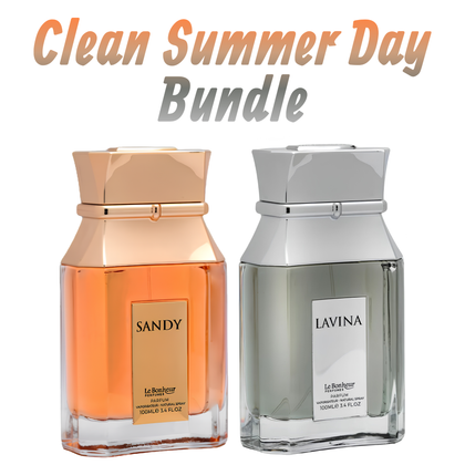 Clean Summer Day Bundle | Sandy | Lavina | 100 ML (3.4 FL OZ) Unisex Eau De Parfum By Le Bonheur