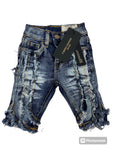 Little Kids FWRD Wavy Patchwork Denim Shorts