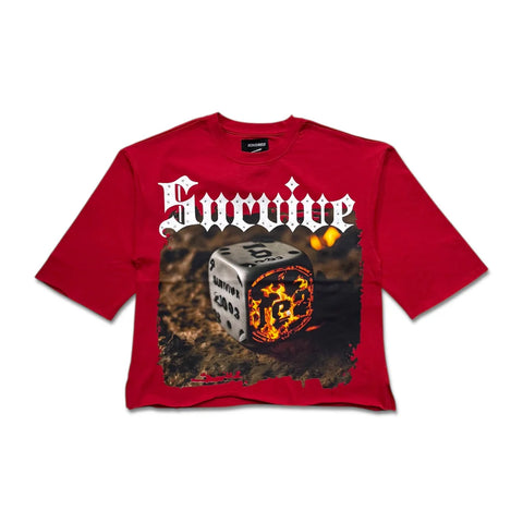 Men KINDRED Survive Oversize Crop T-Shirt