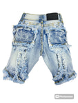 Little Kids FWRD Wavy Patchwork Denim Shorts