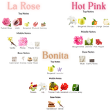 Feeling Bonita Bundle | Bonita Pour Femme By Le Falcone EDP 3.4 FL OZ Women | Bonita La Rose By Le Falcone EDP 3.4 FL OZ Women | Bonita Riviera By Le Falcone EDP 3.4 FL OZ Women | Bonita Hot Pink By Le Falcone EDP 3.4 FL OZ Women