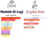 Fruit Snacks Bundle | Crystal Rose By Sahari Eau De Parfum Women | Naseem Al Layl By Zakat Pure Concentrated Oil Women
