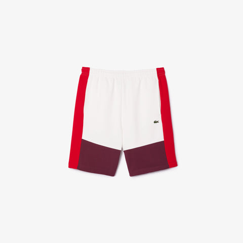 Men LACOSTE Regular Fit Brushed Fleece Colorblock Shorts