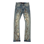 Men DENIMICITY Lightning Down Stacked Jean