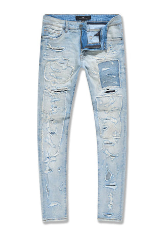 Men JORDAN CRAIG Reconstructed Denim Jeans