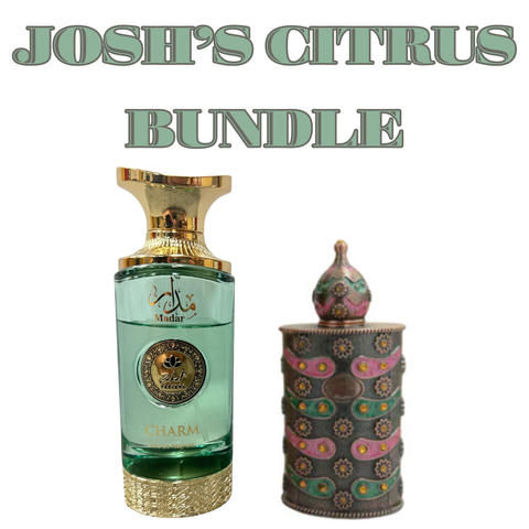 Josh's Citrus Bundle | Madar Charm By Zakat Eau De Parfum Women | Amwaj Al Anbar By Zakat Pure Concentrated Oil Men