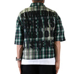 Men KLEEP Washed Flannel Crop Top Button Down Shirt