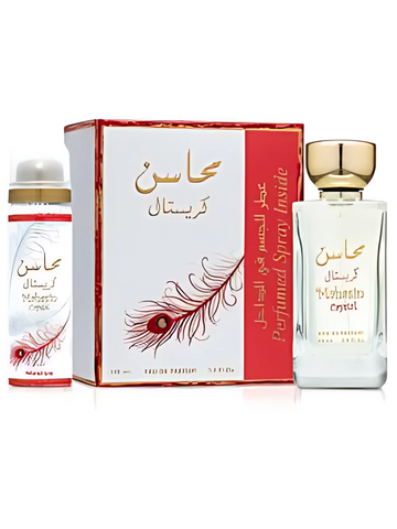 Mahasin Crystal Bundle By Lattafa Eau De Parfum 3.4 FL OZ Women