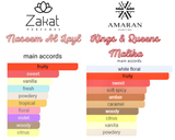 Sabrina's Candy Bundle | Kings & Queens Malika By Amaran Eau De Parfum Women | Naseem Al Layl By Zakat Pure Concentrated Oil Women