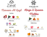 Sabrina's Candy Bundle | Kings & Queens Malika By Amaran Eau De Parfum Women | Naseem Al Layl By Zakat Pure Concentrated Oil Women